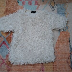 Topshop Fluffy White Sweater